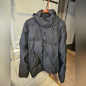 Men's Black Hooded Puffer Jacket